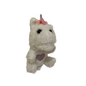 Toms Toy White Rainbow Unicorn Heart Belly Plush 6" Stuffed Animal